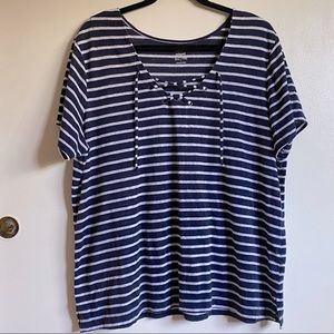 White and Blue stripped Blouse